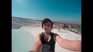 Pamukkale Turkey – Blue amp White Travertine Thermal Pools  Hierapolis [upl. by Anayet994]