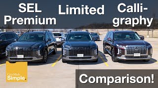 2023 Hyundai Palisade SEL Premium vs Limited vs Calligraphy  Side by Side Trim Comparison [upl. by Carlene]