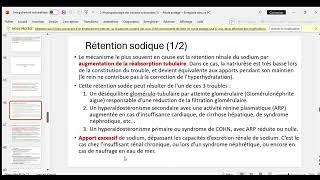 les troubles Hydrosodés  partie 02 physiopath  unité cardiorespiratoire 3éme med [upl. by Pirnot]