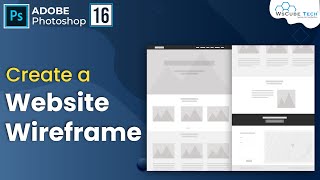 How to design a Website Wireframe or Block Diagram in Photoshop  Website Design  2  16 [upl. by Lilla]