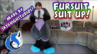 Skyehighstudios fursuit suit up How to wear my fursuits [upl. by Collbaith666]