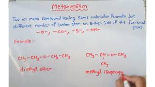 What is metamerism  class 11 organic chemistry [upl. by Isla723]