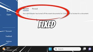 Your Administrator has Turned Off the Recent Documents List FIXED [upl. by Ylime]