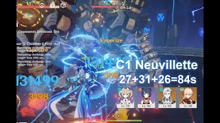 48 Abyss 3 cost C1 Neuvillette  Barbara 84s82 top half continuous run [upl. by Anifares476]