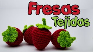 Fresas🍓🍓 Tejidas🧶 a Crochet Frutas🍎🍐🍌🍑🍓 Tejidas a Crochet [upl. by Udenihc]