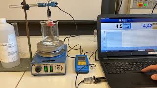 Titration von Essigsäure mit Natronlauge  Aufzeichnung einer Titrationskurve [upl. by Narih]