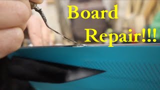 how to fix a damaged kiteboard foil board wakeboard skimboard snowboard [upl. by Enimsaj]