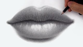 How to Draw  Shade Lips in Pencil [upl. by Ronen]