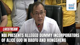 LIVE NBI presents alleged dummy incorporators of Alice Guo in Baofu Sept 2024  Replay [upl. by Miyasawa]