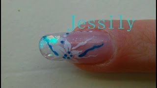 ongle en gel quotrallongement chablon pose hiver effet givréquot [upl. by Caswell368]