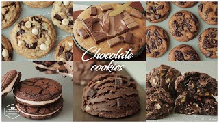 🍪6가지 초콜릿 쿠키 레시피 모음zip🍪  6 Chocolate Cookies Recipe  홈베이킹 영상 모음 Baking Video  Cooking tree [upl. by Noiwtna]