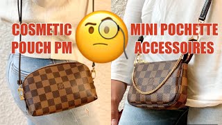 Louis Vuitton Cosmetic Pouch Vs Mini Pochette Accessoires [upl. by Halliday]