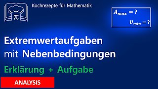 Maximaler Flächeninhalt minimaler Umfang Rechteck  Extremwertaufgaben Optimierungsproblem [upl. by Borroff]