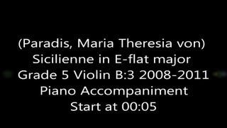 Piano Accompaniment Paradis Sicilienne in Eflat major Grade 5 Violin B3 20082011 [upl. by Talmud]