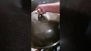 OUTDOOR charcoal grill lid and grate on an INDOOR kitchen gas STOVE TOP range Part I STEAK [upl. by Lemrej]