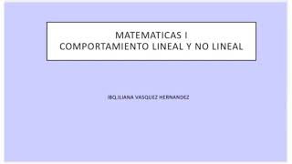 Comportamiento lineal y no lineal [upl. by Ecyarg]