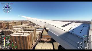 Wing view B777 landing At Dubai Airport In Microsoft Flight Simulator [upl. by Ahsart]