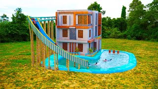 Building a Gorgeous Tiny House with a Pool and Modern Water Slide in Just 52 Days [upl. by Kristien261]