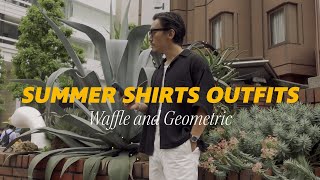 メンズシャツOUTFITS、今年はワッフル、レース、大人のショート丈シャツはこんな気分で【SUMMER SHIRTS FOR MEN in 2024 】【チノパン】【デニム】【タンクトップ】 [upl. by Woodson]