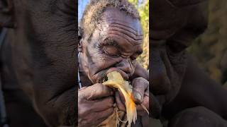 Thats breakfast😋 Roots Food Chief hadzabe eating their foodbushmen africa [upl. by Gabel]