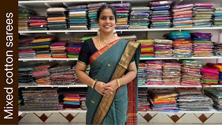 Mixed cotton sarees with Zari Border  Apavaranam  2 December 2023 [upl. by Anselme]