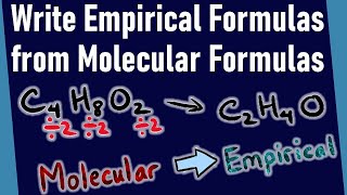 How to Write Empirical Formulas from Molecular Formulas  Gen Chem [upl. by Asil]