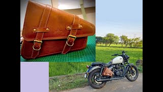 Meteor 350  Leather saddle bag [upl. by Netsirt172]