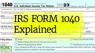 Form 1040 2023  IRS Tax Filing  Single No Dependents  Money Instructor [upl. by Domella112]