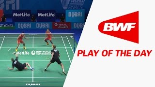 Play Of The Day  Badminton SF2  Dubai World Superseries Finals 2016 [upl. by Nivlad]