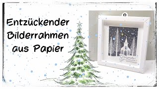 295 Video Entzückender Bilderrahmen aus Papier  DIY  ❤️ SCHNELLES GESCHENK ZUM SELBER BASTELN ❤️ [upl. by Nuarb661]