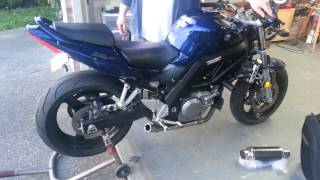 SV650 Straight Pipe No Muffler [upl. by Ahsinel]