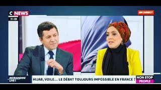 Hijab décathlon  Nadiya Lazzouni face à un élu FN sur CNEWS Morandini [upl. by Gaylene]