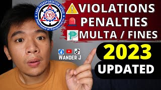 Mga TRAFFIC VIOLATIONS at MULTA o PENALTY sa LTO 🚦🛑🚧🚘🛵🇵🇭  Wander J [upl. by Claiborn]