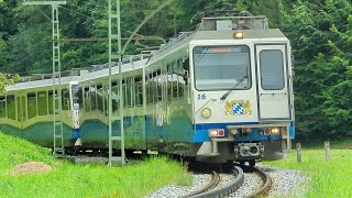 Zahnradbahnen der Zugspitzbahn auf der Bergstrecke bei Grainau [upl. by Pinckney]