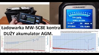 Ładowarka MWSC8E  Jak ładuje czy naładuje pod korek akumulator AGM OEM Varta Mercedes 92Ah 850A [upl. by Hsetih]