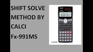 Shift Solve Using Fx991MS fx991ms [upl. by Asenaj]