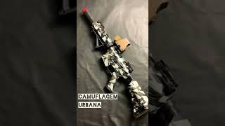 Como fazer o padrão de camuflagem urbana em casa airsoft camuflagem [upl. by Lemert]