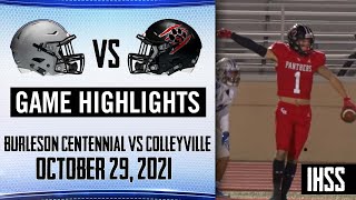 Burleson Centennial vs Colleyville Heritage  2021 Week 10 Football Highlights [upl. by Levram]