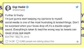 Gigi Hadid QUITS Twitter after being INSULTED For FreePalestine Tweets [upl. by Kleinstein166]