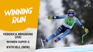 Brignone overcomes fog to snatch her 25th career win  Audi FIS Alpine World Cup 2324 [upl. by Brant623]