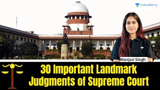 30 Landmark Judgments of Supreme Court You Must Know  CLAT PG 2024 Preparation  LLM  CLAT [upl. by Dodson]