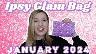 Ipsy Glam Bag  Unboxing amp TryOn  January 2024 [upl. by Compte]