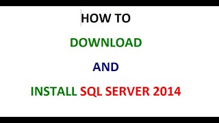 SQL SERVER 2014 [upl. by Ahsemal]