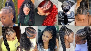 50 Unique amp Stylish Weave Updo Gel Ponytail Hairstyles for African American WomenTrendy Ponytails [upl. by Harutak]