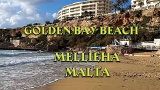 Golden Bay Beach Mellieha  Malta [upl. by Kellina]