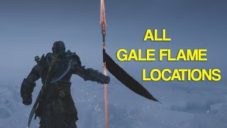 God of War Ragnarok  All Gale Flame Locations Guide Fully Upgrade Draupnir Spear [upl. by Jamnis]