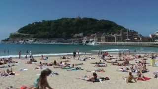 Playa de la Concha San Sebastian Beach Spain [upl. by Llertak]