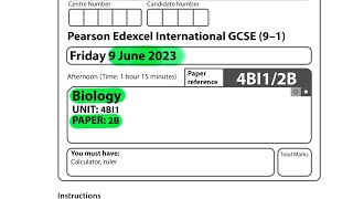 IGCSE  Biology  Paper 2B  June 2023  Pearson [upl. by Enyrhtac]