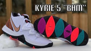 NIKE KYRIE 5 quotBHMquot REVIEW amp ON FEET [upl. by Aicnilav296]