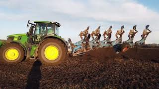 John Deere 6250r premium ploughing with Lemken 6 furrow [upl. by Drue]